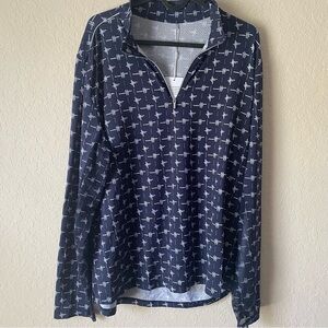 NVO | Women's Navy White Performance Outdoor Golf 3/4 Zip Pullover Size XXL NWT